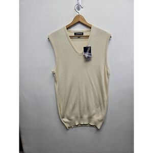 Vintage Puritan Orlon Acrylic Men's V-Neck Cream Sweater Vest XL Tall NWT Preppy